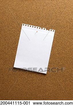 Stock Photography - paper pinned to 
notice board, 
close-up. fotosearch 
- search stock 
photos, pictures, 
images, and photo 
clipart
