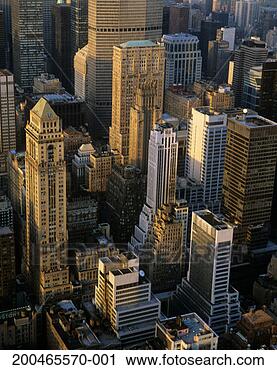 Stock Photography - usa, new york, 
new york city, 
cityscape at sunset, 
elevated view. 
fotosearch - search 
stock photos, 
pictures, images, 
and photo clipart