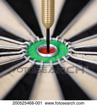 Stock Photography - dartboard, with 
dart in bull's 
eye, (focus on 
bull's eye). fotosearch 
- search stock 
photos, pictures, 
images, and photo 
clipart