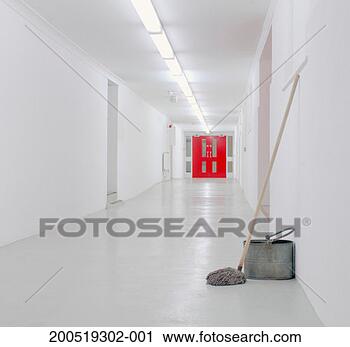 Stock Photography - mop and bucket 
in corridor, indoors. 
fotosearch - search 
stock photos, 
pictures, images, 
and photo clipart