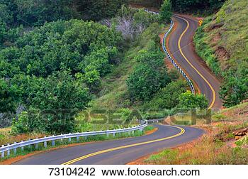 Stock Photo - winding roadway 
surrounded with 
lush vegetation. 
fotosearch - search 
stock photos, 
pictures, images, 
and photo clipart