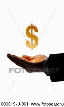 Stock Photography - brass dollar sign 
falling into businessman 
hand against white. 
fotosearch - search 
stock photos, 
pictures, images, 
and photo clipart