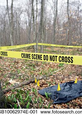 Stock Photography - crime scene in 
forest sealed 
off with police 
tape. fotosearch 
- search stock 
photos, pictures, 
images, and photo 
clipart