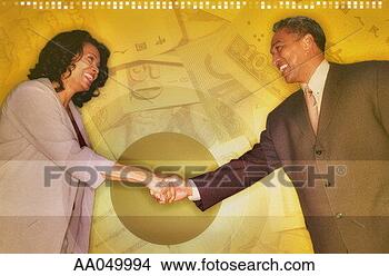 Stock Illustration - mature businessman 
and mature businesswoman 
shaking hands. 
fotosearch - search 
clipart, illustration, 
drawings and vector 
eps graphics images