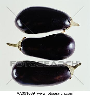 Stock Photograph - three eggplants, 
close-up. fotosearch 
- search stock 
photos, pictures, 
images, and photo 
clipart