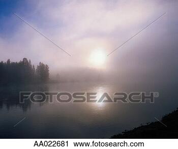 Stock Photography - misty lake, yellowstone 
nat park, wyoming, 
usa. fotosearch 
- search stock 
photos, pictures, 
images, and photo 
clipart