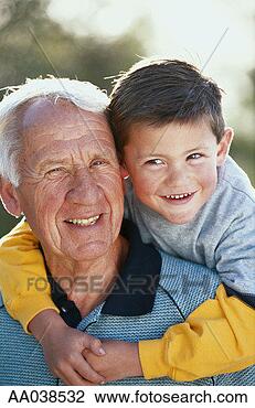 Stock Photo - boy hugging grandfather. 
fotosearch - search 
stock photos, 
pictures, images, 
and photo clipart