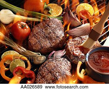 Stock Photograph - steak on the grill. 
fotosearch - search 
stock photos, 
pictures, images, 
and photo clipart