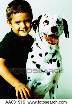 Stock Photo - portrait of young 
boy with dalmatian. 
fotosearch - search 
stock photos, 
pictures, images, 
and photo clipart
