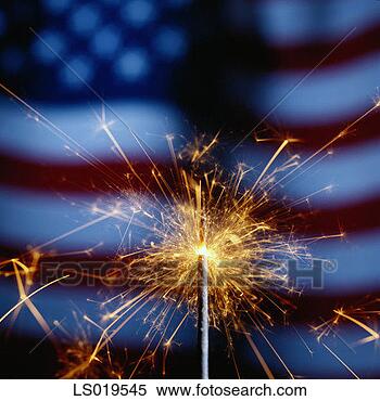 Stock Image - sparkler with 
american flag. 
fotosearch - search 
stock photos, 
pictures, images, 
and photo clipart