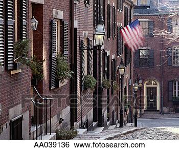 Stock Photo - usa, massachusetts, 
boston, row house 
exteriors (blurred 
motion). fotosearch 
- search stock 
photos, pictures, 
images, and photo 
clipart