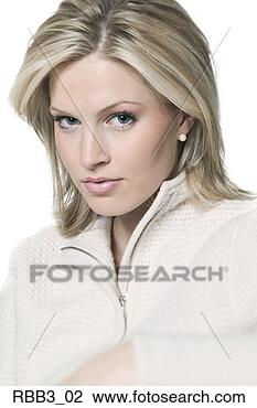 Stock Photo - head and shoulders 
portrait of a 
young blonde caucasian 
woman. fotosearch 
- search stock 
photos, pictures, 
images, and photo 
clipart