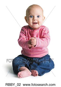Stock Photo - a caucasian baby 
girl sits down 
and claps. fotosearch 
- search stock 
photos, pictures, 
images, and photo 
clipart