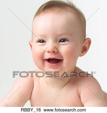 Stock Photo - a naked baby holds 
itself up on its 
arms and smiles 
brightly. fotosearch 
- search stock 
photos, pictures, 
images, and photo 
clipart