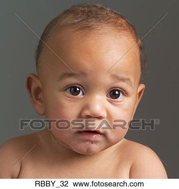 Stock Photo - a shirtless african 
american baby 
looks terribly 
concerned. fotosearch 
- search stock 
photos, pictures, 
images, and photo 
clipart