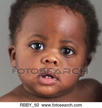 Stock Photography - a shirtless african 
american baby 
looks seriously 
into the camera. 
fotosearch - search 
stock photos, 
pictures, images, 
and photo clipart