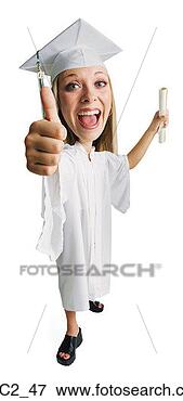 Picture - caricature of 
young lady in 
graduation gown 
and cap diploma 
in one. fotosearch 
- search stock 
photos, pictures, 
images, and photo 
clipart