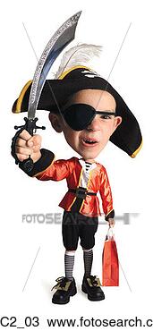 Stock Photo - photo caricature 
of a caucasian 
boy in his pirate 
costume,  as he. 
fotosearch - search 
stock photos, 
pictures, images, 
and photo clipart