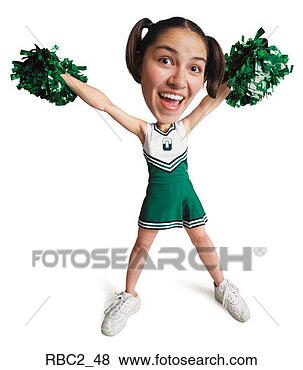 Stock Photo - photo caricature 
of a cheerleader 
cheering and in 
a victory stance. 
fotosearch - search 
stock photos, 
pictures, images, 
and photo clipart