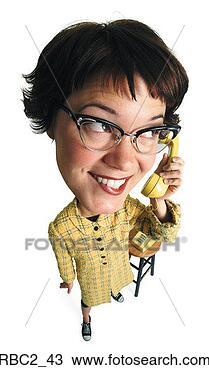Stock Photo - photo caricature 
of a girl smiling 
as she talks on 
the phone. fotosearch 
- search stock 
photos, pictures, 
images, and photo 
clipart