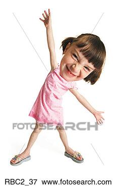 Picture - photo caricature 
of a little girl 
pulling silly 
face and stretching. 
fotosearch - search 
stock photos, 
pictures, images, 
and photo clipart