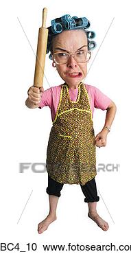 Stock Photography - caricature of 
an elderly angry 
caucasain woman 
as she threatens 
the. fotosearch 
- search stock 
photos, pictures, 
images, and photo 
clipart