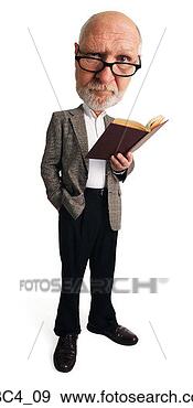 Stock Photograph - caricature of 
an elderly caucasian 
professor as he 
glances up. fotosearch 
- search stock 
photos, pictures, 
images, and photo 
clipart