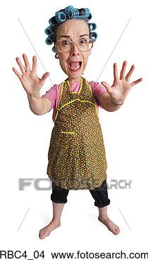 Stock Photo - caricature of 
an elderly woman 
in curlers as 
she shockingly 
responds. fotosearch 
- search stock 
photos, pictures, 
images, and photo 
clipart