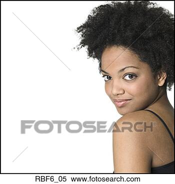 Stock Image - portrait of a 
young adult female 
in a black tank 
top as she turns 
and. fotosearch 
- search stock 
photos, pictures, 
images, and photo 
clipart
