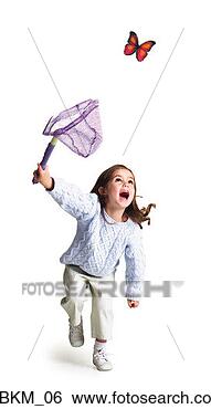 Stock Photo - a little caucasian 
girl runs with 
a net trying to 
catch a butterfly. 
fotosearch - search 
stock photos, 
pictures, images, 
and photo clipart
