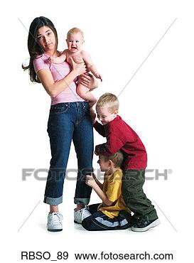 Stock Photograph - a teenage caucasian 
female babysitter 
tries to handle 
the stress of. 
fotosearch - search 
stock photos, 
pictures, images, 
and photo clipart