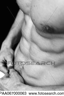 Stock Photo - barechested man's 
flexed abdomen, 
close-up, black 
and white. fotosearch 
- search stock 
photos, pictures, 
images, and photo 
clipart