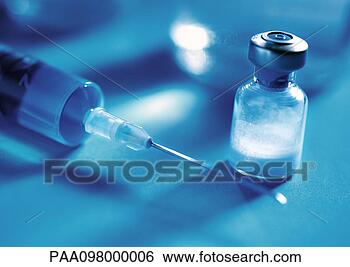 Stock Photo - syringe and glass 
vial, close-up. 
fotosearch - search 
stock photos, 
pictures, images, 
and photo clipart