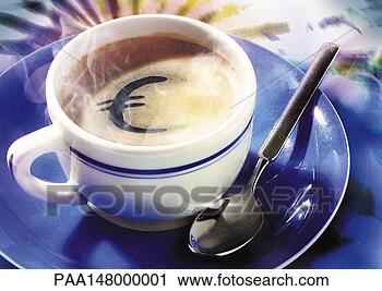 Clipart - euro sign in cup 
of coffee. fotosearch 
- search clipart, 
illustration, 
drawings and vector 
eps graphics images