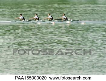 Stock Photography - four men rowing 
crew in boat, 
side view. fotosearch 
- search stock 
photos, pictures, 
images, and photo 
clipart