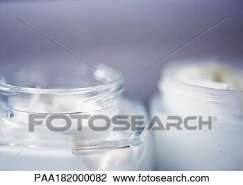 Stock Photo - jars of beauty 
products, close-up. 
fotosearch - search 
stock photos, 
pictures, images, 
and photo clipart