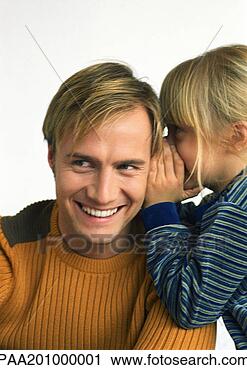 Stock Photography - child,  side view, 
 whispering into 
young man's ear, 
 head and. fotosearch 
- search stock 
photos, pictures, 
images, and photo 
clipart