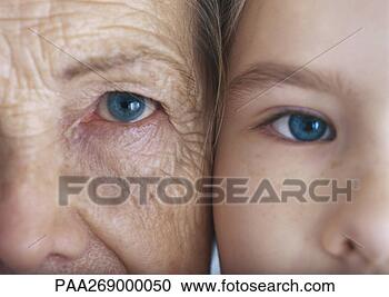 Stock Photography - girl and grandmother, 
cheek to cheek, 
close-up, partial 
view. fotosearch 
- search stock 
photos, pictures, 
images, and photo 
clipart