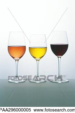 Stock Image - glasses of white, 
rosä and red wines. 
fotosearch - search 
stock photos, 
pictures, images, 
and photo clipart