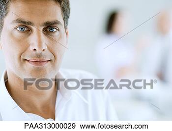 Stock Photograph - man wearing white 
shirt with open 
collar, portrait. 
fotosearch - search 
stock photos, 
pictures, images, 
and photo clipart