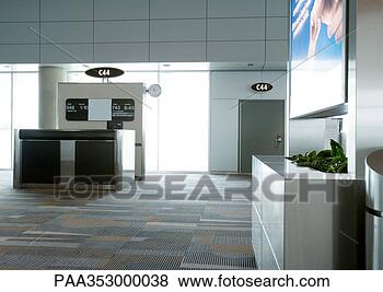 Stock Photo - check-in counter 
at boarding gate. 
fotosearch - search 
stock photos, 
pictures, images, 
and photo clipart