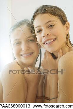 Stock Photo - preteen girls 
in shower together. 
fotosearch - search 
stock photos, 
pictures, images, 
and photo clipart