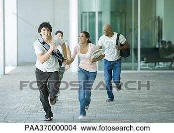 Stock Photo - group of students 
running on campus. 
fotosearch - search 
stock photos, 
pictures, images, 
and photo clipart