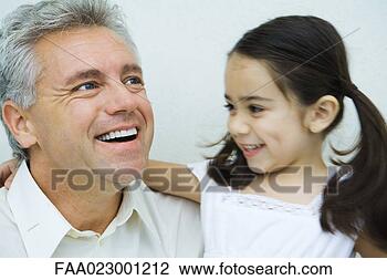 Stock Photo - little girl with 
arm around man, 
 smiling,  man 
smiling and looking. 
fotosearch - search 
stock photos, 
pictures, images, 
and photo clipart