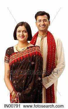 Stock Photography - indian couple 
in traditional 
clothing, portrait. 
fotosearch - search 
stock photos, 
pictures, images, 
and photo clipart