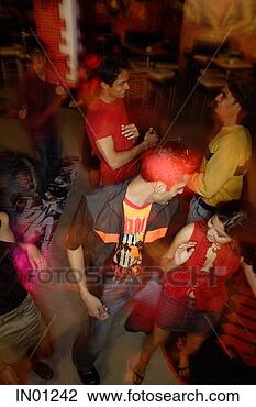Stock Photo - young adults dancing 
in night club, 
high angle view. 
fotosearch - search 
stock photos, 
pictures, images, 
and photo clipart