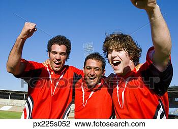 Stock Photo - rugby team cheering. 
fotosearch - search 
stock photos, 
pictures, images, 
and photo clipart