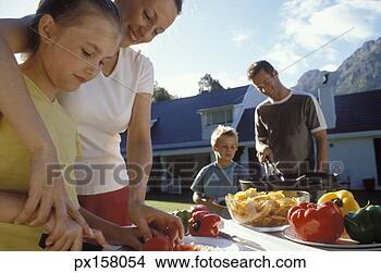 Stock Photo - view of a family 
having a barbecue. 
fotosearch - search 
stock photos, 
pictures, images, 
and photo clipart