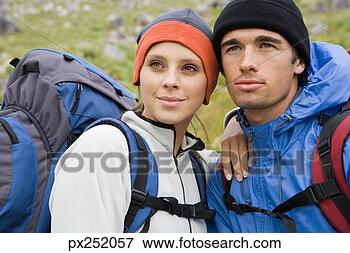 Picture - couple backpacking 
outdoors. fotosearch 
- search stock 
photos, pictures, 
images, and photo 
clipart