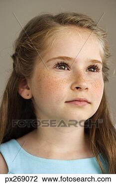 Stock Photo - portrait of pensive 
little girl. fotosearch 
- search stock 
photos, pictures, 
images, and photo 
clipart